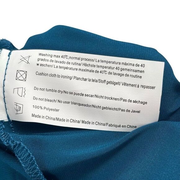 Ekouaer Sleeveless Satiny Chemise Gown Teal Green Size Small NWT - Picture 9 of 9